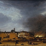 egbert van der poel veduta di delft con l esplosione del 1654 1654