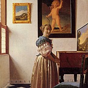 johannes vermeer giovane donna in piedi al virginale 1670 1673 ca