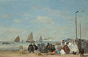 Eugene boudin sulla spiaggia di trouville 1863